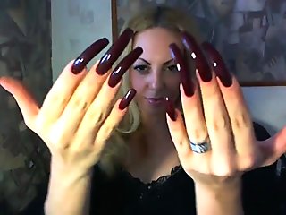 webcam, long, long nails